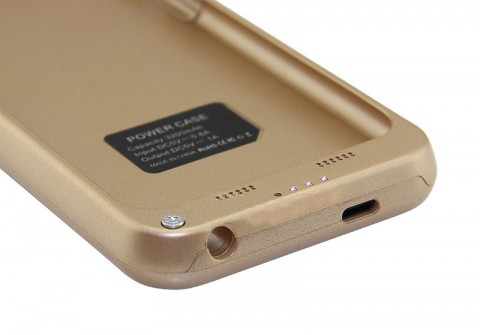 4800mAh Power Bank Battery Case for iPhone 6/6S - Gold x2