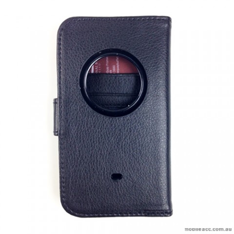 Synthetic Leather Wallet Case for Nokia Lumia 1020 - Black