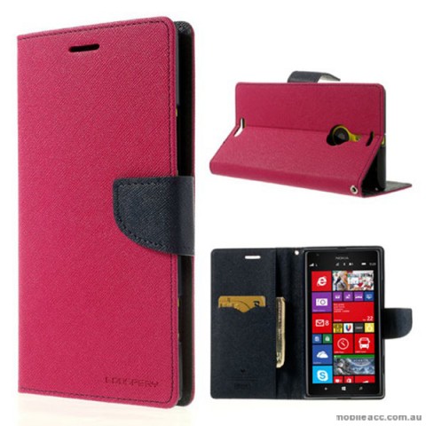 Mercury Goospery Fancy Diary Wallet Case for Nokia Lumia 1520 - Hot Pink
