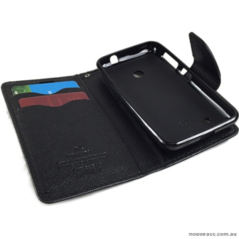 Wisecase Wallet Case Cover for Nokia Lumia 530 Black