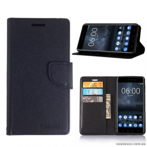 Mooncase Stand Wallet Case For Nokia 6 - Black