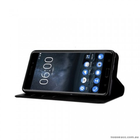 Mooncase Stand Wallet Case For Nokia 6 - Black
