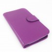 Litchi Skin Synthetic PU Leather Wallet Case for Samsung Galaxy Ativ S i8750 - Purple