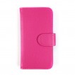 Litchi Skin Wallet Case for Samsung Galaxy S4 IV mini i9195 - Hot Pink