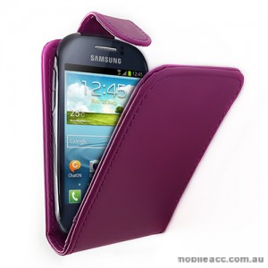 Synthetic Leather Flip Case for Telstra Samsung Galaxy Young S6310 - Purple
