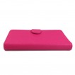 Synthetic Leather Wallet Case Cover for Samsung Galaxy S5 - Hot Pink
