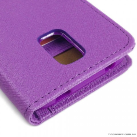 Synthetic Leather Wallet Case Cover for Samsung Galaxy S5 - Purple
