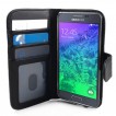 Synthetic Wallet Case Cover for Samsung Galaxy Alpha - Black