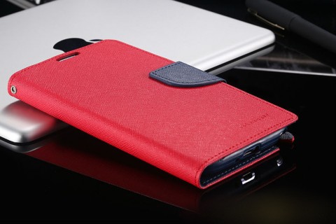 Korean Mercury Fancy Diary Wallet Case for Samsung Galaxy Note 4 - Red