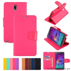 Korean Mercury Sonata Wallet Case for Samsung Galaxy Note 4 - Hot Pink