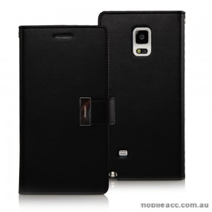 Korean Mercury Rich Diary Double Wallet Case for Samsung Galaxy Note 4 - Black