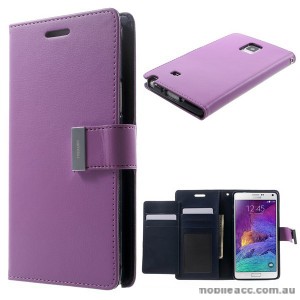 Korean Mercury Rich Wallet Case for Samsung Galaxy Note 4 - Purple