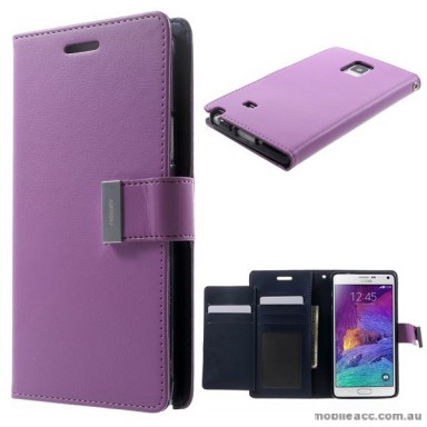 Korean Mercury Rich Wallet Case for Samsung Galaxy Note 4 - Purple