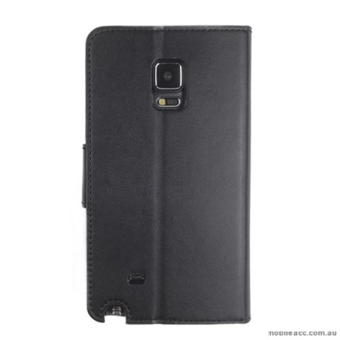 Synthetic Leather Wallet Pouch Case for Samsung Galaxy Note Edge Black