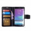 Synthetic Leather Wallet Pouch Case for Samsung Galaxy Note Edge Black
