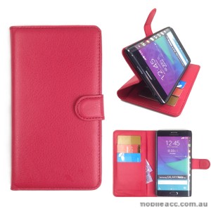 Synthetic Leather Wallet Pouch Case for Samsung Galaxy Note Edge  Red