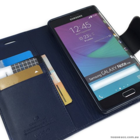 Korean Sonata Wallet Case for Samsung Galaxy Note Edge - Navy Blue