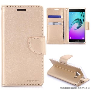 Mercury Goospery Bravo Diary Wallet Case For Samsung Galaxy A3 2016 - Gold