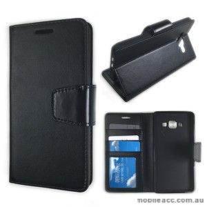 Samsung Galaxy A5 Stand Wallet Case Cover - Black