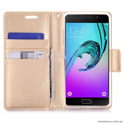 Mercury Goospery Bravo Diary Wallet Case For Samsung Galaxy A5 2016 - Gold