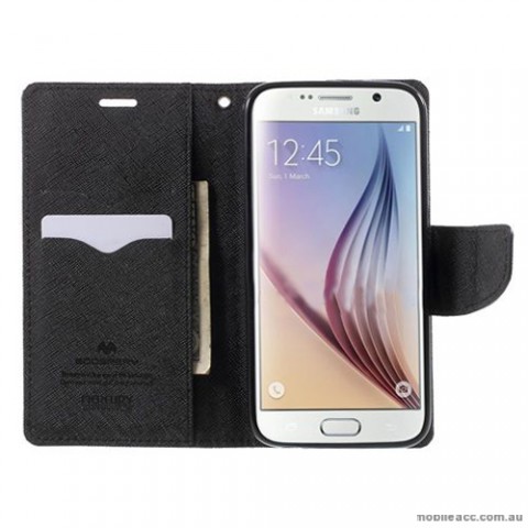 Korean Mercury Fancy Diary Wallet Case for Galaxy S6 - Black