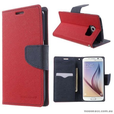Korean Mercury Fancy Diary Wallet Case for Samsung Galaxy Galaxy S6 - Red