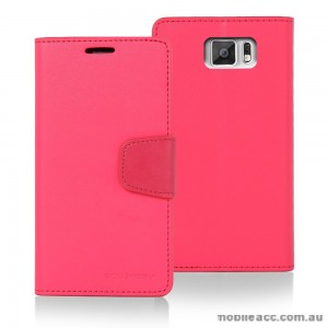 Korean Mercury Sonata Wallet Case for Samsung Galaxy S6 - Hot Pink
