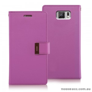 Korean Mercury Rich Diary Double Wallet Case for Samsung Galaxy S6 - Purple