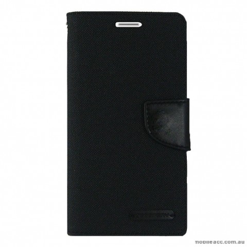 Korean Mercury Canvas Diary Wallet Case for Samsung Galaxy S6 Black