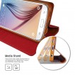 Korean Mercury Canvas Diary Wallet Case for Samsung Galaxy S6 Red