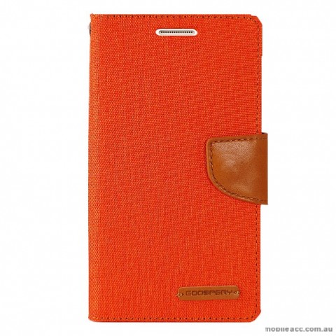 Korean Mercury Canvas Diary Wallet Case for Samsung Galaxy S6 Orange