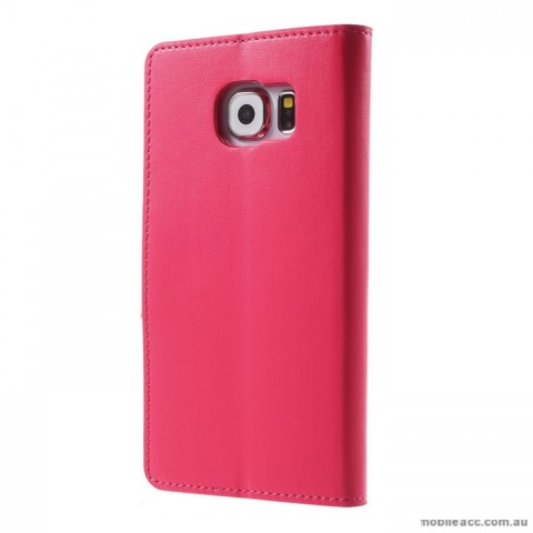 Korean Mercury Sonata Wallet Case for Samsung Galaxy S6 Edge Hot Pink