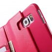 Korean Mercury Sonata Wallet Case for Samsung Galaxy S6 Edge Hot Pink