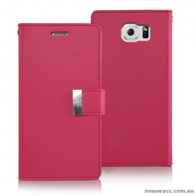 Korean Mercury Rich Double Wallet Case for Samsung Galaxy S6 Edge Pink