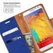 Korean Mercury Canvas Diary Wallet Case for Samsung Galaxy S6 Edge Blue