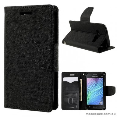 Mercury Goospery Fancy Diary Wallet Case for Samsung Galaxy J1 Black