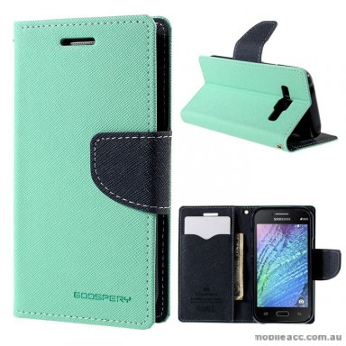 Korean Mercury Fancy Diary Wallet Case Cover for Samsung Galaxy J1 Green