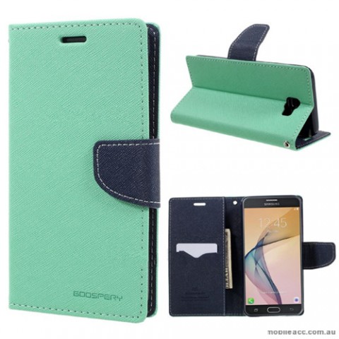 Mercury Goospery Fancy Diary Wallet Case For Samsung Galaxy J7 Prime - Mint