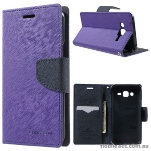 Korean Mercury Fancy Diary Wallet Case Cover for Samsung Galaxy J3 2016 Purple