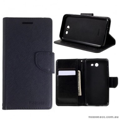 Mooncase Stand Wallet Case For Samsung Galaxy J3 Prime Black