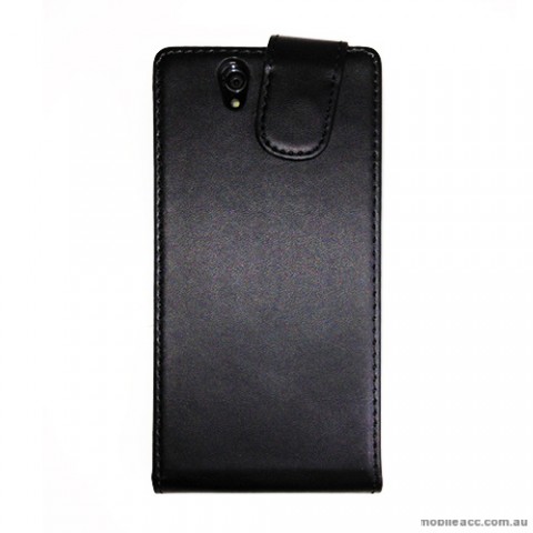 Synthetic Leather Flip Case for Sony Xperia Z - Black