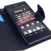 Mercury Goospery Fancy Diary Wallet Case for Sony Xperia Z - Black 