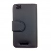 Synthetic Leather Wallet case for Sony Xperia M - Black