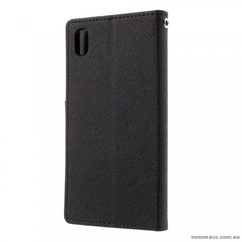 Korean Mercury Fancy Diary Wallet Case Cover for Sony Xperia C4 Black