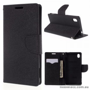 Korean Mercury Goospery Fancy Diary Wallet Case for Sony Xperia M4 Black