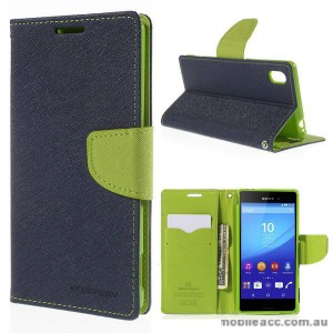 Korean Mercury Goospery Fancy Diary Wallet Case for Sony Xperia M4 Blue