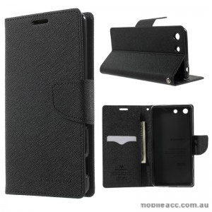 Korean Mercury Fancy Diary Wallet Case for Sony Xperia M5 Black