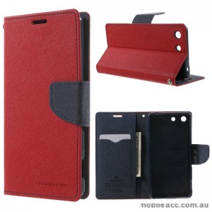Korean Mercury Fancy Diary Wallet Case for Sony Xperia M5 Red