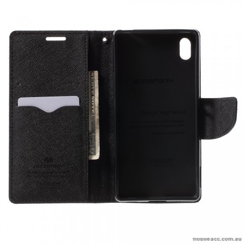 Korean Mercury Fancy Dailry Wallet Case Cover for Samsung Galaxy A8 Black