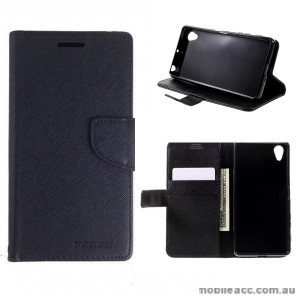 Mooncase Stand Wallet Case For Sony Xperia X - Black